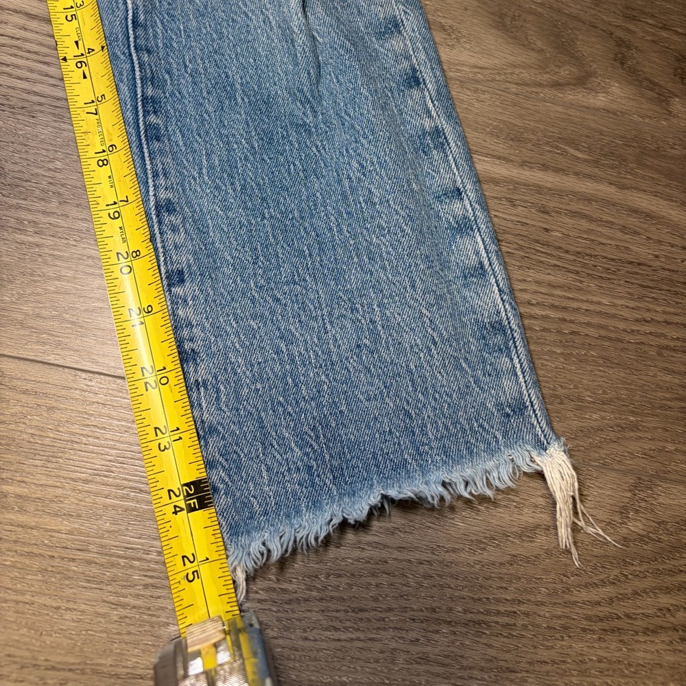 Madewell The Perfect Vintage Jean Light Blue Wash Raw Hem Straight-Leg Jean 25 P - Picture 12 of 14